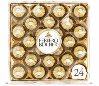 Ferrero Rocher Fine Hazelnut Chocolate Candy Gift Box 24 Pack