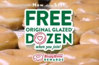 Free Krispy Kreme Original Glazed Dozen Doughnuts