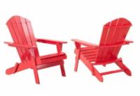 Hampton Bay Ruby Folding Wood Patio Adirondack Chair 2 Pack