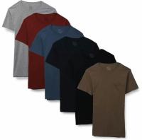 Fruit Loom Mens Eversoft Short Sleeve Pocket T-Shirt 6 Pack