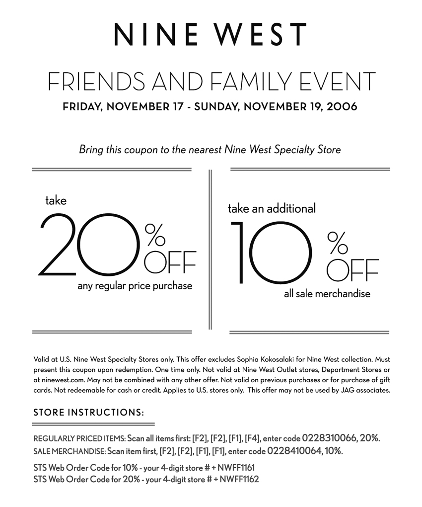 coupons for nine west