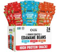 The Only Bean Crunchy Roasted Edamame Healthy Snacks 24 Pack