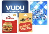 Vudu or Red Robin or Golden Corral Gift Cards 20% Off