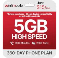 Infimobile 5GB Prepaid 12 Month Cell Plan T-Mobile Network