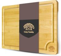 Cosy Family Bamboo Cutting Board with Juice Grooves