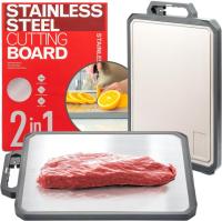 Stainless Steel Cutting Board with Ceramic Sharpener and Grater