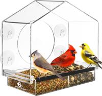 Gray Bunny Clear View Window Bird Feeder