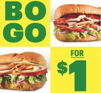 Subway Footlong Sandwich Buy One Get One