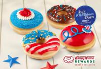 Free Krispy Kreme Glazed Donut Wearing Red White and Blue