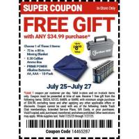 Free Harbor Freight Tool Moving Blanket or Batteries with Purchase