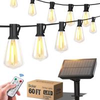 Stright 60ft Solar String Lights Outdoor Weatherproof with Remote