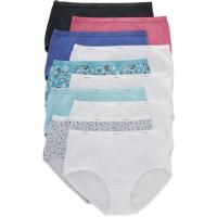 Hanes Womens Cotton Brief Underwear Value 10 Pack