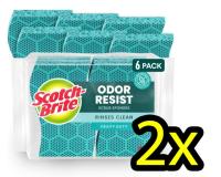 Scotch-Brite Odor Resist Heavy Duty Scrub Sponge 12 Pack