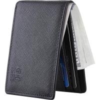 Gostwo Minimalist Leather Slim Bifold Wallet