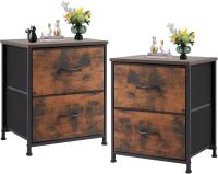 Sweetcrispy 2-Drawer Fabric Bin Nightstands 2 Pack
