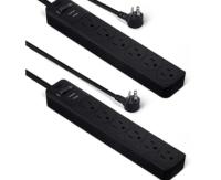 AmazonBasics 6-Outlet Surge Protector Power Strip 2 Pack