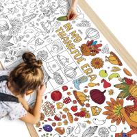 Thanksgiving Coloring Poster Tablecloth