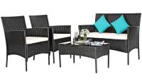 Costway Patio Furniture Set Rattan Wicker Conversation Set