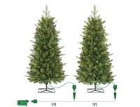Home Decorators Collection Twinkling Pre-Lit Trees 2 Pack