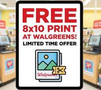 Free 8x10 Photo Print at Walgreens with Coupon 1FREE810