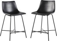 Walker Edison Xuma Modern Faux Leather Armless Stool 2 Pack