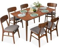 Best Choice Products 7-Piece Mid-Century Modern Upholstered Dining Set