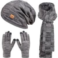 Beanie Hat Scarf Touchscreen Gloves Set