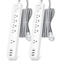 Addtam Power Strip Surge Protector 2 Pack