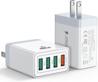 USB 4-Port Wall Charger 2-Pack