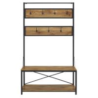 Walker Edison Industrial Hall Tree with Bench