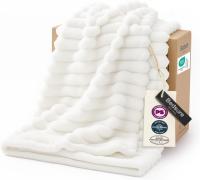 Bedsure GentleSoft White Throw Blanket Couch