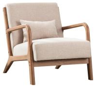 Hertford Mid Century Upholstered Solid Wood Accent Chair