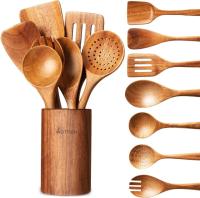 Wooden Utencil Set for Cooking by Wottish