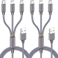 HaoKanDe 3-in-1 USB Charging Cable 2 Pack