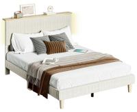 Bestier Queen Platform Bed with Headboard