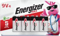 Energizer Max 9V Alkaline Batteries 4 Pack