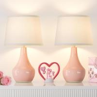 Seealle Modern Pink Table Lamps Pink Set of 2