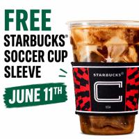 Starbucks Soccer Cup Sleeve Today June 11th