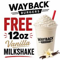 Free Wayback Burgers 12oz Vanilla Shake June 20