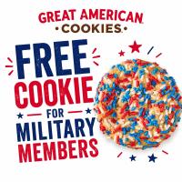 Great American Cookies Stars and Stripes Sprinkle Cookie for Military Members July 1-4