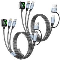 Phone Watch Travel Essentials 3-in-1 Charging Cable by Mpatiby 2 Pack
