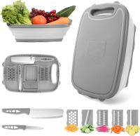 Collapsible Cutting Board with Colander