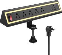 Desk Clamp Power Strip with Nightlight