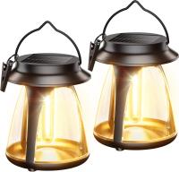 Bucasa Outdoor Hanging Solar Lanterns 2 Pack