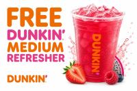 Dunkin Donuts Medium Refresher on August 3rd with Code DUNKINDI3HARDS