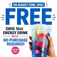 Free Swig 16oz Energy Drink at Swig August 22nd