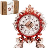 Wooden Flame Flower Clock Puzzle Model Kit