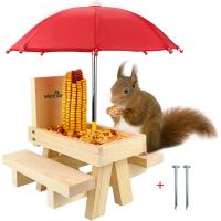 Squirrel Feeder Table with Umbrella