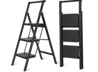 Tatayosi 3-Step Steel Lightweight Folding Step Stool Ladder