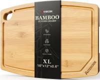 Astercook Large Bamboo Cutting Board Kitchen